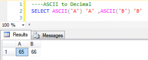 ASCII to Decimal and Decimal to ASCII in SQL Server