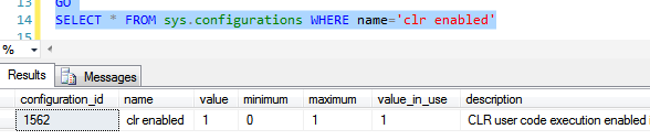 Enable CLR In SQL Server