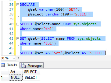 3_SET vs SQL Server中的SELECT