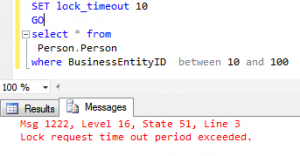 ms sql lock request time out period exceeded