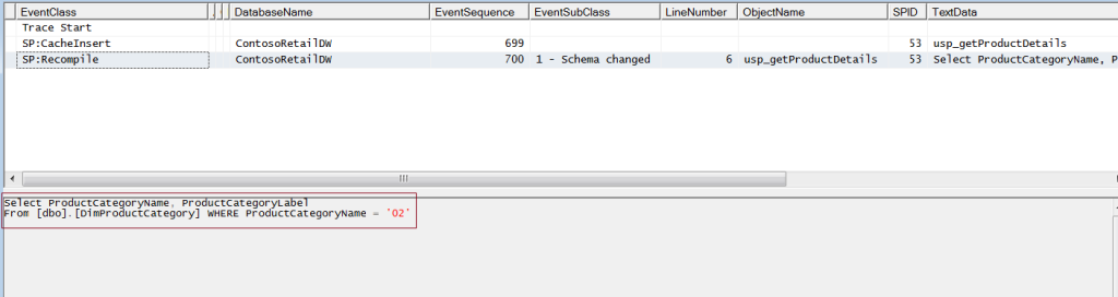 stored procedure recompile